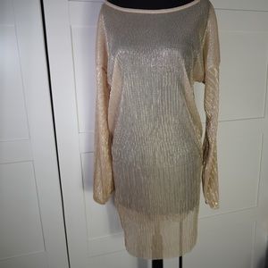 Pretty Little Things Gold Sheer Dress